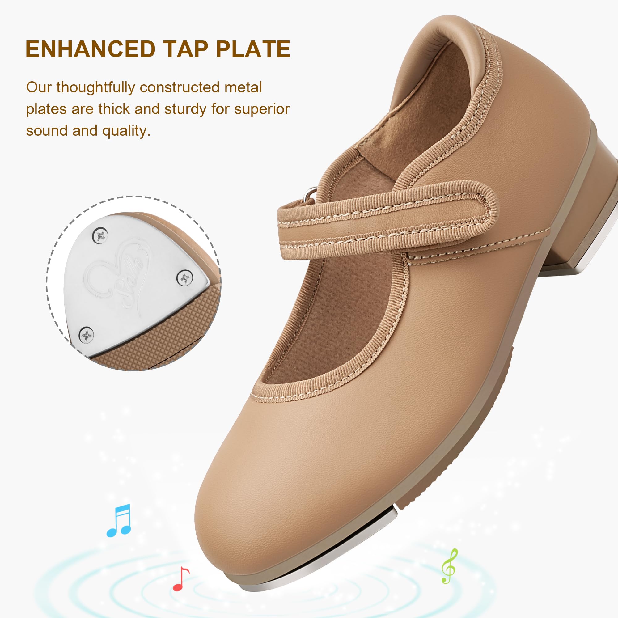 Required Girls Tap Shoes in Tan- Add size on Amazon