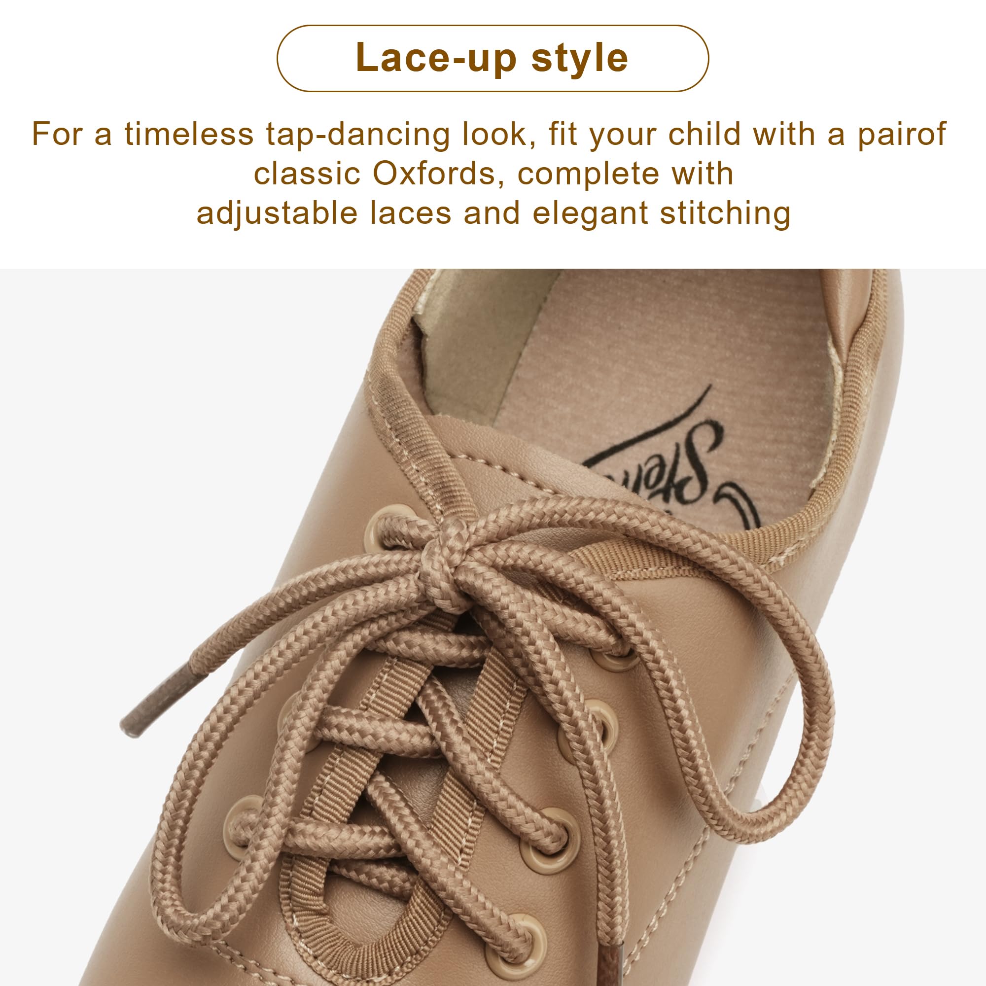 Required Tan Tap Shoe, Bigger Kid Sizes- Add size on Amazon